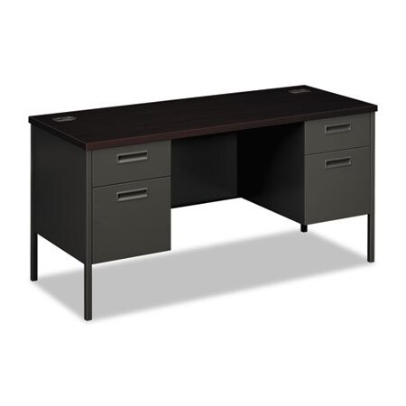 Hon HON, METRO SERIES KNEESPACE CREDENZA, 60W X 24D X 29.5H, MAHOGANY/CHARCOAL P3231NS